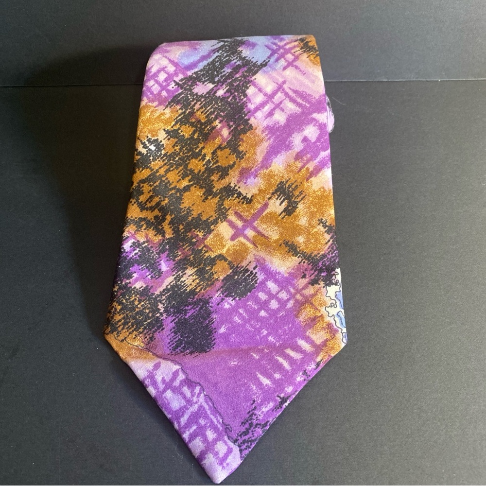 Vintage Count‎ Dino Men’s Neck Tie Bold Abstact Purple Lilac 100% Polyester